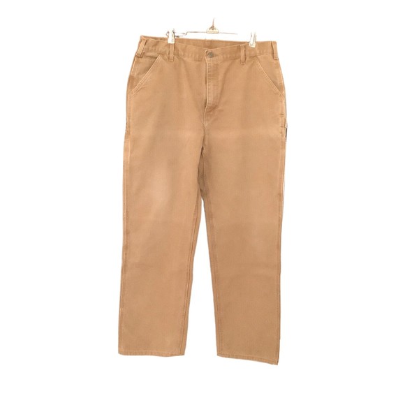 Carhartt B11 BRN Brown Dungaree Fit Mens Carpenter Utility Work Pants Size 38X34 - Picture 1 of 12